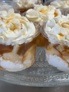 Flan con caramelo y crema